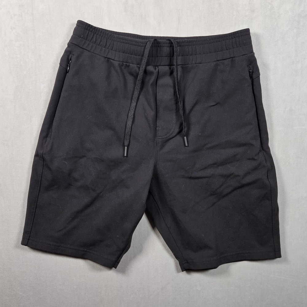 Public Rec All Day Everyday Shorts Mens 32R (Measures 30) Black Adjustable Gym